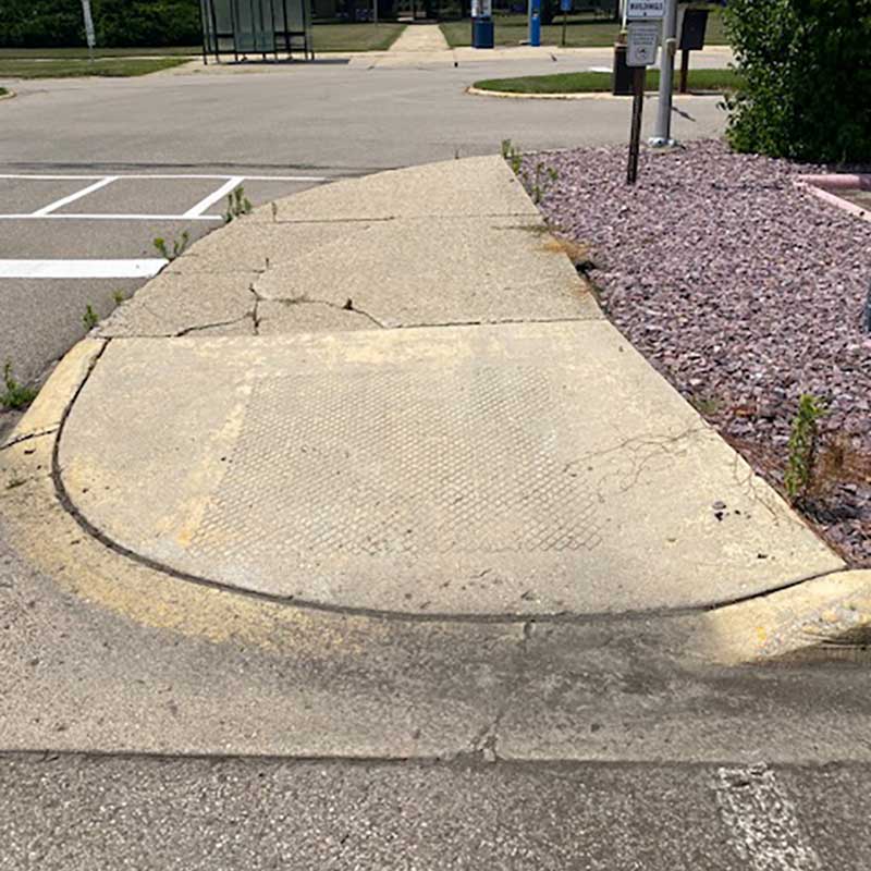 Sidewalk Striping - Before Image